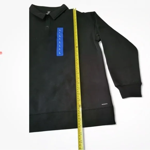 Mondetta Ladies' Collared Fleece Pullover Top, Black Medium Large - Picture 8 of 13